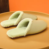 Women's Mule Leather Slip On Fur Mules Backless Flats Loafers Furry Slide Shoes