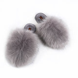Women Faux Furry Sliders Fuzzy Fluffy Slippers Flat Soft Closed Toe Slip On Shoe