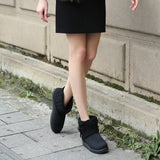 Women Knitted Winter Warm Boots Slip On Platform Flat Ankle Booties Non Slip Outdoor Casual Walking Shoes