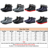 Men Waterproof Rain Short Boots Garden Work Non Slip Casual Slip On Lightweight Resistant Rainboots Flat Shoes