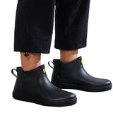 Men Waterproof Rain Short Boots Garden Work Non Slip Casual Slip On Lightweight Resistant Rainboots Flat Shoes
