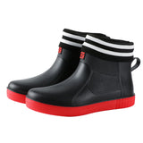 Men Waterproof Rain Short Boots Garden Work Non Slip Casual Slip On Lightweight Resistant Rainboots Flat Shoes