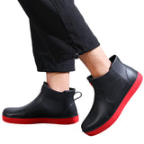 Men Waterproof Rain Short Boots Garden Work Non Slip Casual Slip On Lightweight Resistant Rainboots Flat Shoes
