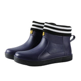Men Waterproof Rain Short Boots Garden Work Non Slip Casual Slip On Lightweight Resistant Rainboots Flat Shoes