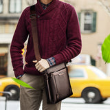 Men Utility Messenger Purse Mens Casual Shoulder Bag Satchel PU Leather Ourdoor Work Crossbody Handbag