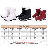 New Women's Plush Lined Snow Boots Lace Up Winter Mid Calf Platform Warm Boots