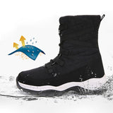 New Women's Plush Lined Snow Boots Lace Up Winter Mid Calf Platform Warm Boots