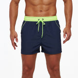 Men Boy Lightweight Elastic Waist Swim Short Trunk,Diving Surfing Beach Bathing Suit Boardshorts Summer Fast Dry Mesh Casual Swim Shorts with Pockets
