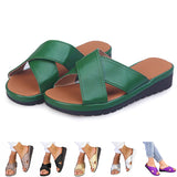 Womens Slip On Sandals Slides Sliders Wedge Heel Ladies Summer Platform Shoes
