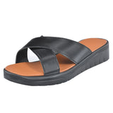 Womens Slip On Sandals Slides Sliders Wedge Heel Ladies Summer Platform Shoes