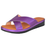 Womens Slip On Sandals Slides Sliders Wedge Heel Ladies Summer Platform Shoes