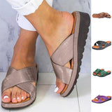 Womens Slip On Sandals Slides Sliders Wedge Heel Ladies Summer Platform Shoes