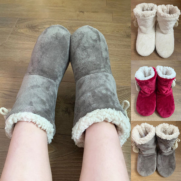 Women Slippers Women Plush Lined Warm Ankle Boots Indoor Home Shoes Memory Foam