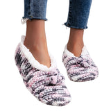 New Womens Winter Plush Indoor Warm Socks Leopard Pattern Plush Lined Slippers