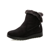 Women's Winter Warm Side Zipper Snow Boots Fur Lined Frosty Warm Anti-Slip Boots