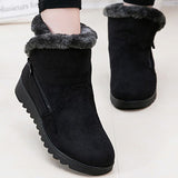 Women's Winter Warm Side Zipper Snow Boots Fur Lined Frosty Warm Anti-Slip Boots