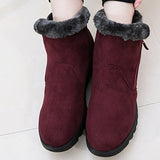 Women's Winter Warm Side Zipper Snow Boots Fur Lined Frosty Warm Anti-Slip Boots