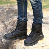 Women Men Outdoor Snow Boots Lace Up Warm Waterproof Winter Round Toe Platform Shoes