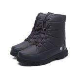 Women Men Outdoor Snow Boots Lace Up Warm Waterproof Winter Round Toe Platform Shoes
