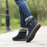 Women Men Snow Ankle Boots Non Slip Lace Up Platform Flat Resistant Outdoor Winter Warm Casual Shoes