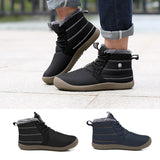 Women Men Snow Ankle Boots Non Slip Lace Up Platform Flat Resistant Outdoor Winter Warm Casual Shoes