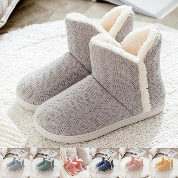 Ladies Slippers Womens Ankle Boots Memory Foam Winter Warm Slip On Booties