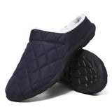 Mens Slippers House Indoor Outdoor Fuzzy Plush Warm Waterproof  Mules Shoes UK