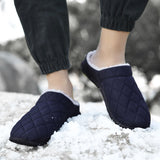 Mens Slippers House Indoor Outdoor Fuzzy Plush Warm Waterproof  Mules Shoes UK