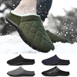 Mens Slippers House Indoor Outdoor Fuzzy Plush Warm Waterproof  Mules Shoes UK
