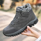 Womens Winter Ankle Boots Ladies Combat Flat Grip Sole Fur Lined Hiking Shoes