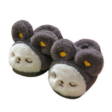Unisex Kids Cute Cartoon Furry Plush Slippers Closed Toe Slip On Warm Sliders