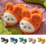 Unisex Kids Cute Cartoon Furry Plush Slippers Closed Toe Slip On Warm Sliders