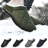 Mens Slip On Closed Toe Winter Warm Slippers Cotton Plush Comfy Sliders Shoes