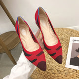 Women's Low Heels Pump Shoes Pointed Toe Square Toe Slip On Pump Dress Shoes