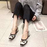 Women's Low Heels Pump Shoes Pointed Toe Square Toe Slip On Pump Dress Shoes