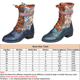 Ladies Lace Up Ankle Boots Chunky Platform National Style Retro Fashion Shoes