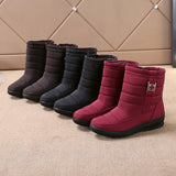 Ladies Winter Shoes Fashion Snow Boots Warm Zipper Ankle Boot Solid Color Shoes