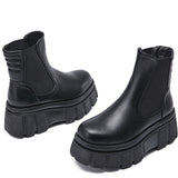 Women's Platform Ankle Boots Chelsea Elastic Booties Fashion Slip On Boots US 10