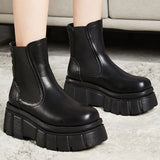 Women's Platform Ankle Boots Chelsea Elastic Booties Fashion Slip On Boots US 10