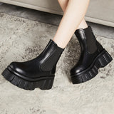 Women's Platform Ankle Boots Chelsea Elastic Booties Fashion Slip On Boots US 10