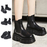 Women's Platform Ankle Boots Chelsea Elastic Booties Fashion Slip On Boots US 10