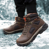 Men’s Snow Ankle Boots Fur Lined Warm Anti-slip Outdoor Work Shoes for Winter US