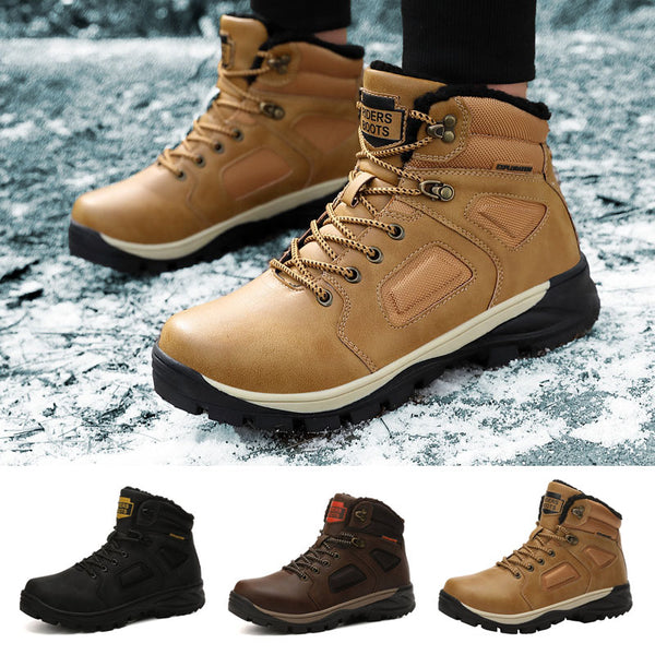 Men’s Snow Ankle Boots Fur Lined Warm Anti-slip Outdoor Work Shoes for Winter US
