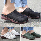 Womens Wedge Shoes Closed Toe Slippers Sliders Mules Shoes Breathable Sandals