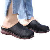 Womens Wedge Shoes Closed Toe Slippers Sliders Mules Shoes Breathable Sandals