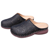 Womens Wedge Shoes Closed Toe Slippers Sliders Mules Shoes Breathable Sandals