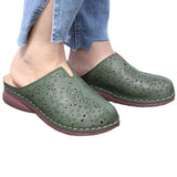 Womens Wedge Shoes Closed Toe Slippers Sliders Mules Shoes Breathable Sandals