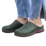 Womens Wedge Shoes Closed Toe Slippers Sliders Mules Shoes Breathable Sandals