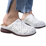 Womens Wedge Shoes Closed Toe Slippers Sliders Mules Shoes Breathable Sandals
