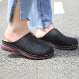 Womens Wedge Shoes Closed Toe Slippers Sliders Mules Shoes Breathable Sandals